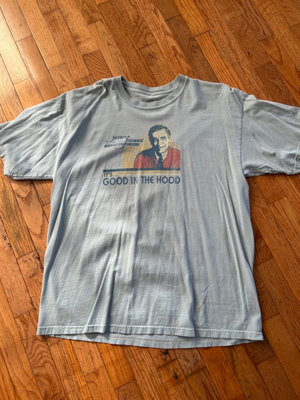Light Blue Graphic Men’s T-Shirt - Mister Rogers Design